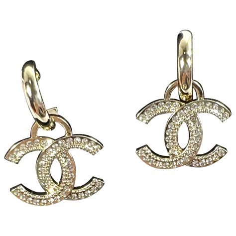 chanel earring diamond|pre owned chanel earrings.